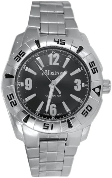 SAXO Srebrny męski zegarek z bransoletą Albatross ABD189-1