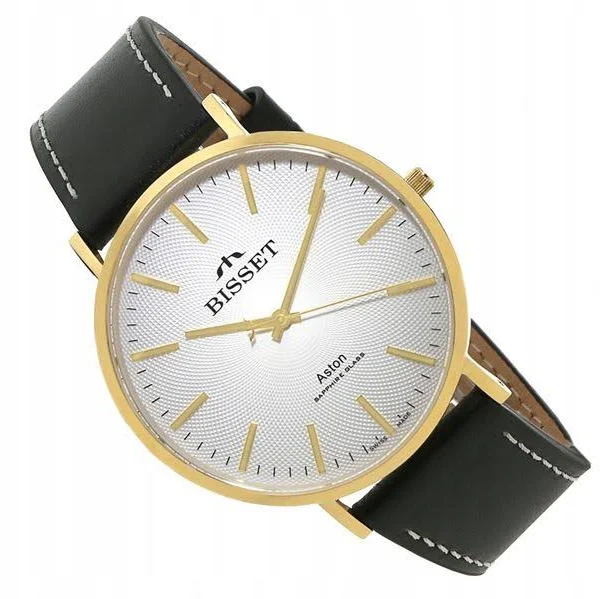 Szwajcarski Zegarek męski Bisset BIS1920 szafir box +Grawer swiss