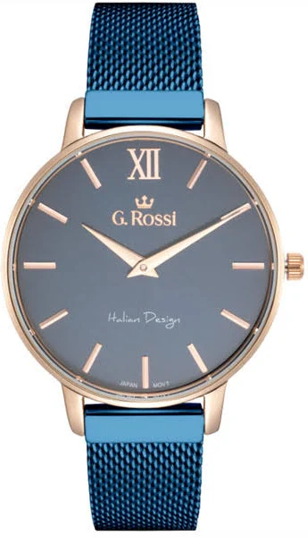 Niebieski damski zegarek na bransolecie modny