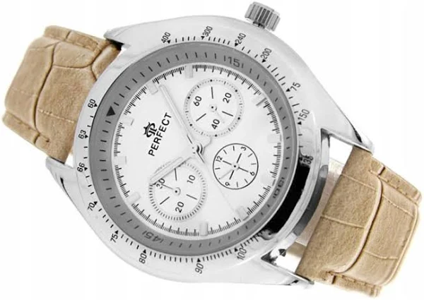 Perfect Analogowy Zegarek Skórzany Pasek Damski