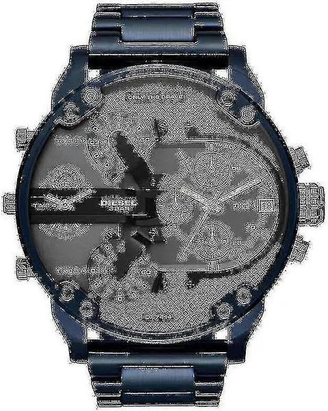Mr. Daddy Diesel Męski zegarek chronografu 50mm ze stali nierdzewnej niebieski