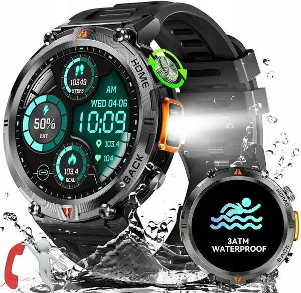 Smartwatch Sport Zegarek Męski Rozmowy Z Latarką Led