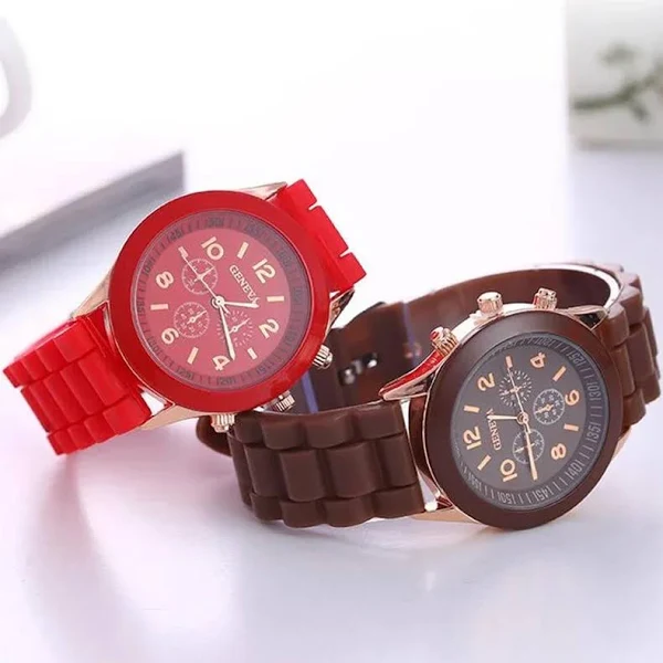 Marka Geneva damski zegarek studencki silikonowy pasek kwarcowy zegarek na rękę dla kobiet zegar